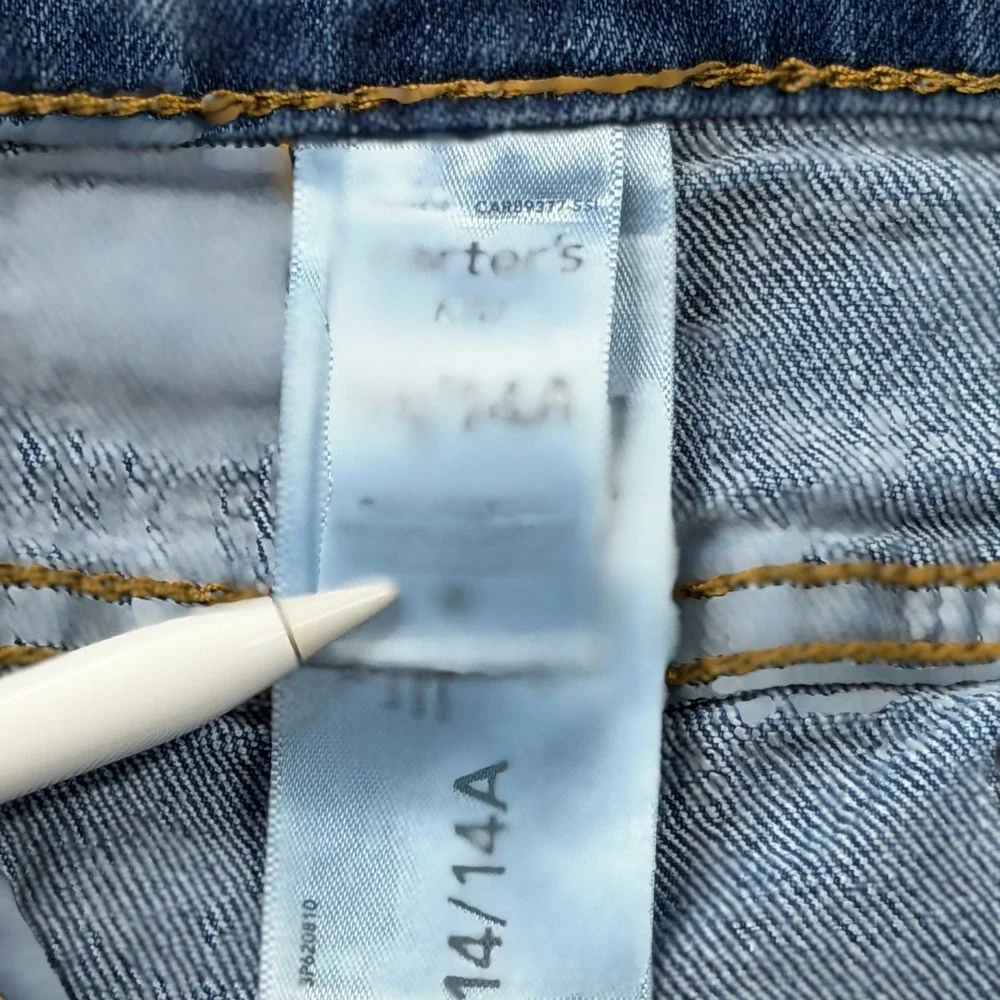 Carter's Straight‎ Leg Jeans Kids 14/14A Blue Good Medium Wash Classic Denim